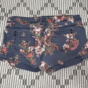 Floral jean shorts